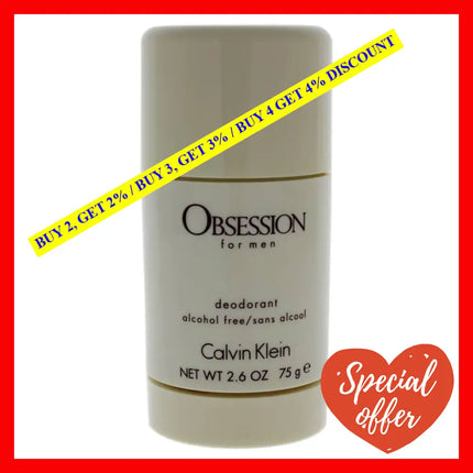 Obsession By Calvin Klein For Men - 2.6 Oz Alcohol Free Deodorant Stick