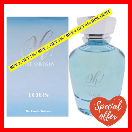 Oh The Origin By Tous For Women - 3.4 Oz Edt Spray