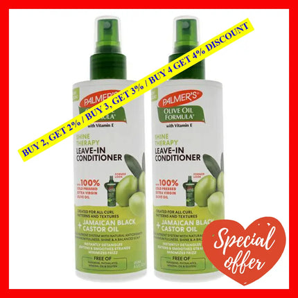 Olive Oil Leave-In Conditioner - Pack Of 2 By Palmers For Unisex 8.5 Oz