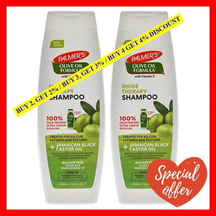 Olive Oil Smoothing Shampoo - Pack Of 2 By Palmers For Unisex 13.5 Oz