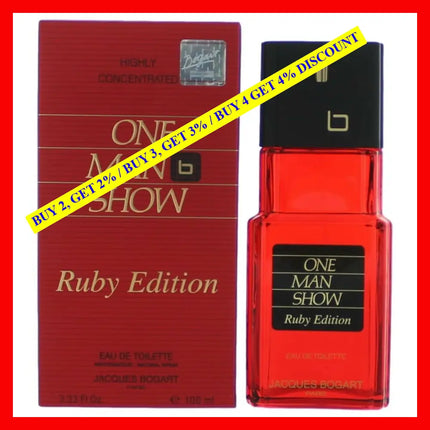 One Man Show Ruby Edition By Jacques Bogart 3.3 Oz Eau De Toilette Spray For Men