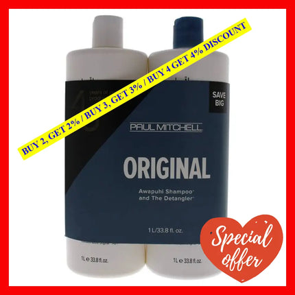 Original Set By Paul Mitchell For Unisex - 2 Pc 33.8Oz Awapuhi Shampoo Detangler