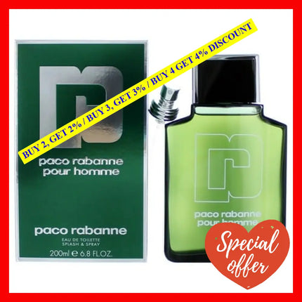 Paco Rabanne Pour Homme By 6.7 Oz Eau De Toilette Splash Or Spray For Men