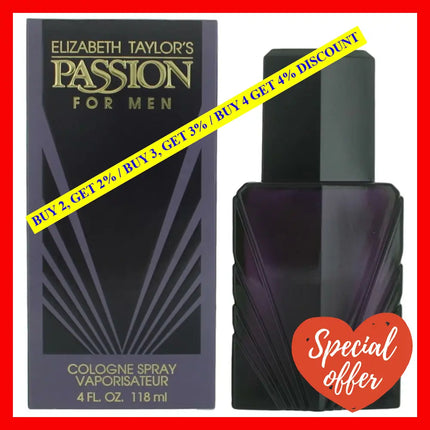 Passion By Elizabeth Taylor 4 Oz Cologne Spray For Men