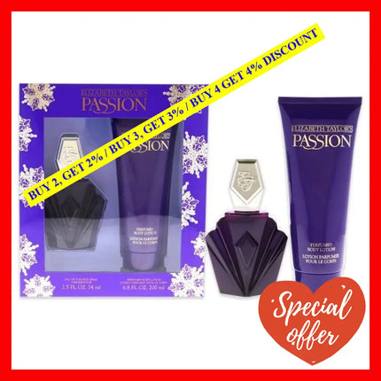 Passion By Elizabeth Taylor For Women - 2 Pc Gift Set 2.5Oz Edt Spray 6.8Oz Perfumed Body Lotion