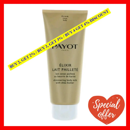 Payot Elixir Lait Paillete By 6.7 Oz Shimmering Body Milk With Shea Butter For Women