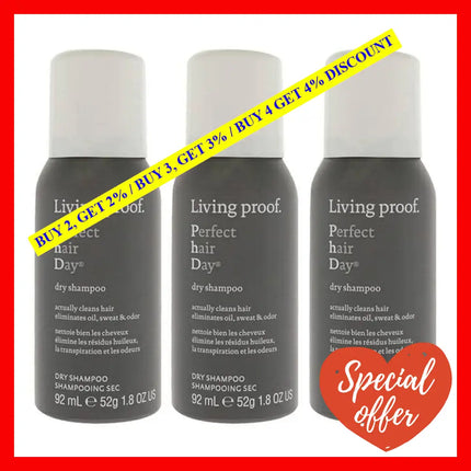 Perfect Hair Day (Phd) Dry Shampoo By Living Proof For Unisex - 1.8 Oz Pack Of 3