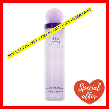 Perry Ellis 360 Purple By 8 Oz Body Mist Spray For Women