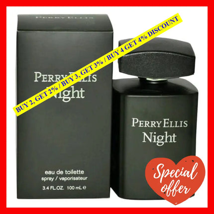 Perry Ellis Night By 3.4 Oz Eau De Toilette Spray For Men