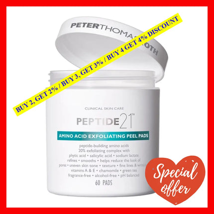 Peter Thomas Roth Peptide 21 Amino Acid Exfoliating Peel Pads 60 For Women