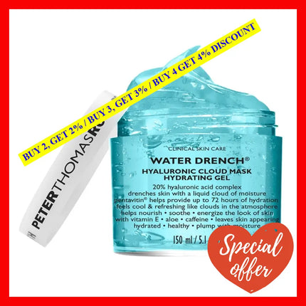 Peter Thomas Roth Water Drench Hyaluronic Cloud Mask Hydrating Gel 5.1 Oz / 150 Ml