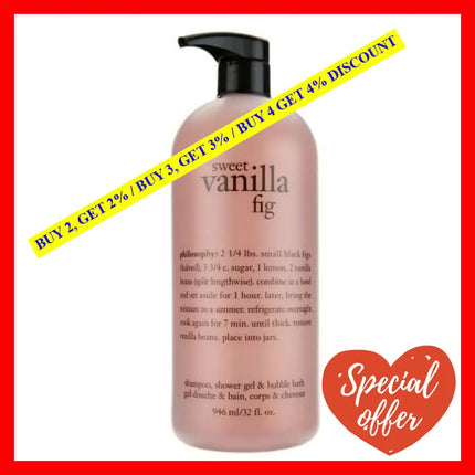 Philosophy Sweet Vanilla Fig 32 Oz Shampoo Shower Gel & Bubble Bath