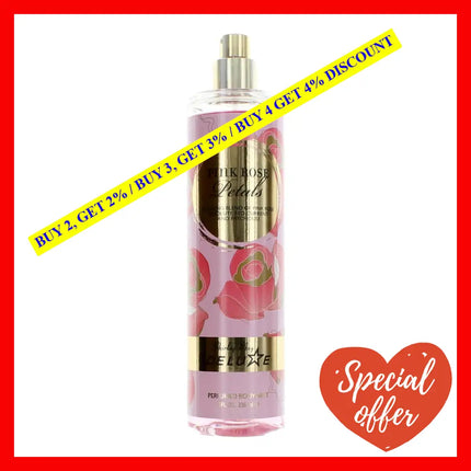 Pink Rose Petals By Shirley May Deluxe 8 Oz Perfumed Body Mist For Women