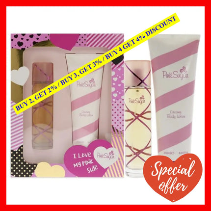 Pink Sugar By Aquolina For Women - 2 Pc Gift Set 3.4 Oz Edt Spray 8.45 Creamy Body Lotion