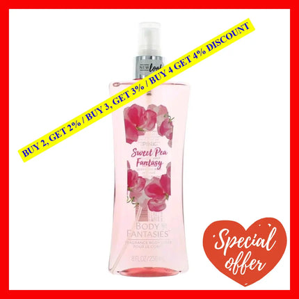 Pink Sweet Pea Fantasy By Body Fantasies 8 Oz Fragrance Spray For Women