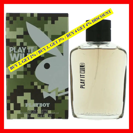 Playboy Play It Wild By Coty 3.4 Oz Eau De Toilette Spray For Men