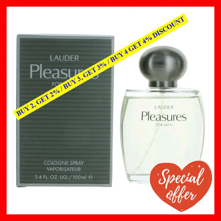 Pleasures For Men By Estee Lauder 3.4 Oz Cologne Spray