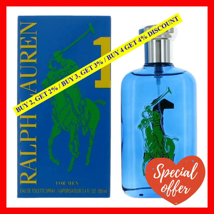 Polo Big Pony Blue #1 By Ralph Lauren 3.4 Oz Eau De Toilette Spray For Men