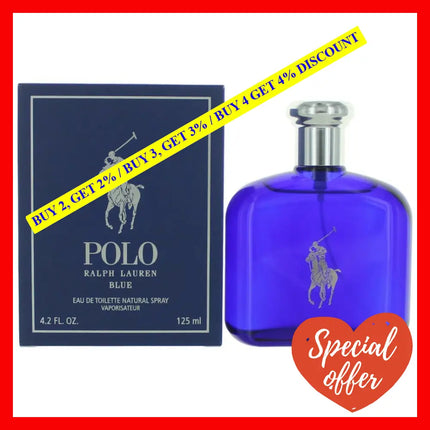 Polo Blue By Ralph Lauren 4.2 Oz Eau De Toilette Spray For Men