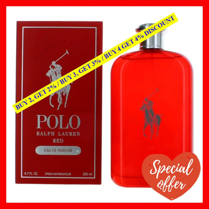 Polo Red By Ralph Lauren 6.7 Oz Eau De Parfum Spray For Men