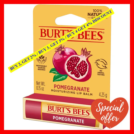 Pomegranate Moisturizing Lip Balm By Burts Bees For Unisex - 0.15 Oz