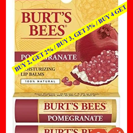 Pomegranate Moisturizing Lip Balm Twin Pack By Burts Bees For Unisex - 2 X 0.15 Oz