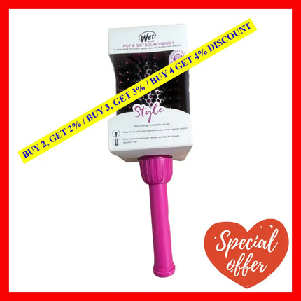 Pop And Go Round Brush - Pink By Wet For Unisex 1 Pc Hair