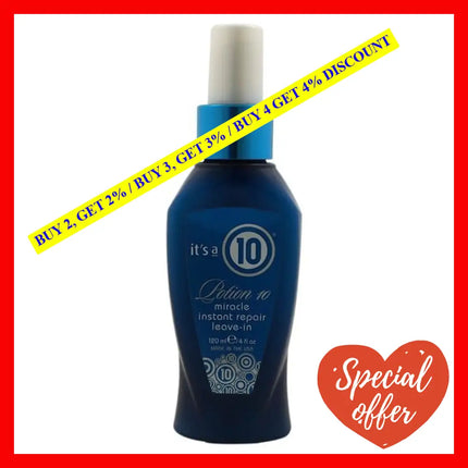 Potion 10 Miracle Instant Repair Leave-In Treatment By Its A For Unisex - 4 Oz