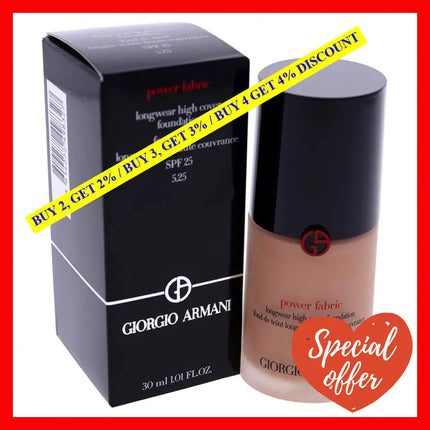 Power Fabric Longwear High Cover Foundation Spf 25-5.25 By Giorgio Armani For Women - 1 Oz