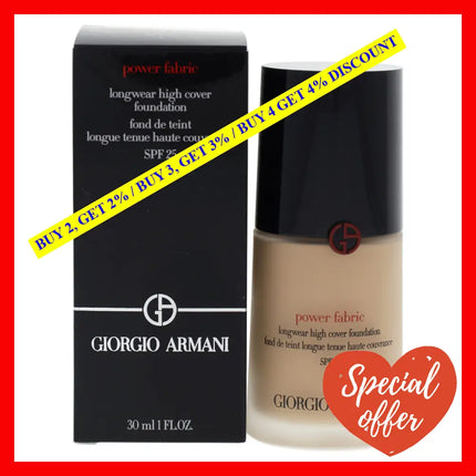 Power Fabric Plus Longwear Weightless Matte Foundation Spf 20 - 3 By Giorgio Armani For Women 1 Oz