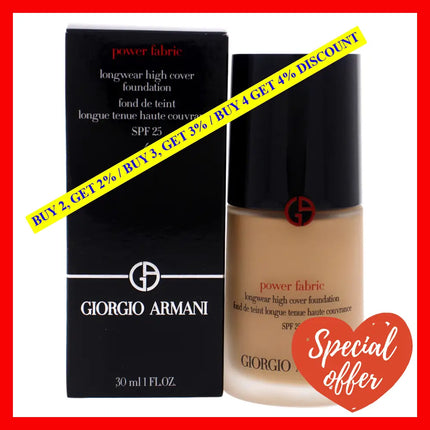 Power Fabric Plus Longwear Weightless Matte Foundation Spf 20 - 4 By Giorgio Armani For Women 1 Oz