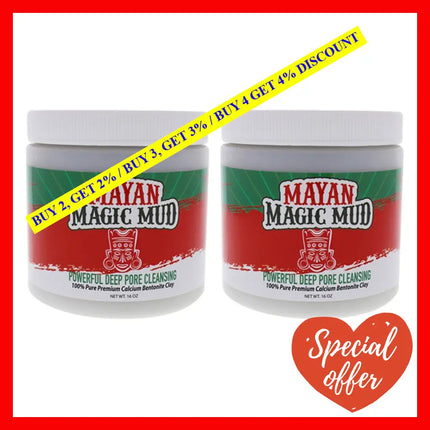 Powerful Deep Pore Cleansing Clay - Pack Of 2 By Mayan Magic Mud For Unisex 16 Oz Cleanser