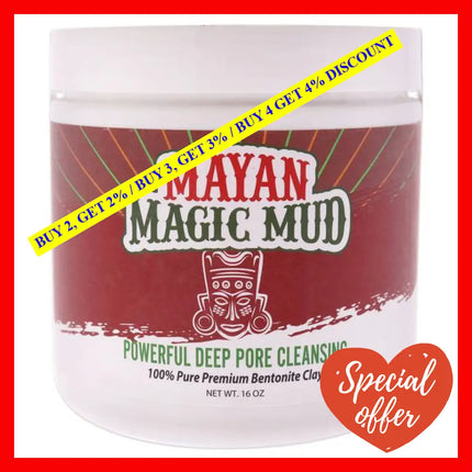 Powerful Deep Pore Cleansing Sodium Bentonite Clay By Mayan Magic Mud For Unisex - 16 Oz Cleanser