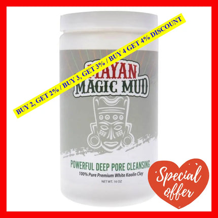 Powerful Deep Pore Cleansing White Kaolin Clay By Mayan Magic Mud For Unisex - 16 Oz Cleanser