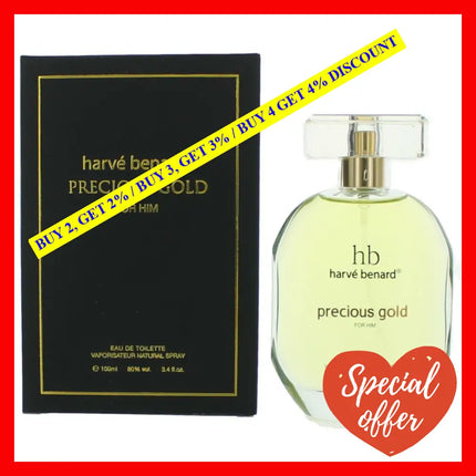 Precious Gold By Harve Bernard 3.4 Oz Eau De Parfum Spray For Men