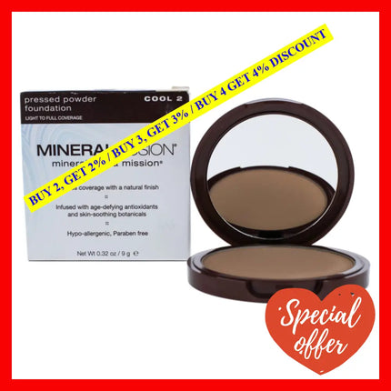 Pressed Powder Foundation - 02 Cool By Mineral Fusion For Women 0.32 Oz