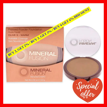 Pressed Powder Foundation - 03 Olive By Mineral Fusion For Women 0.32 Oz