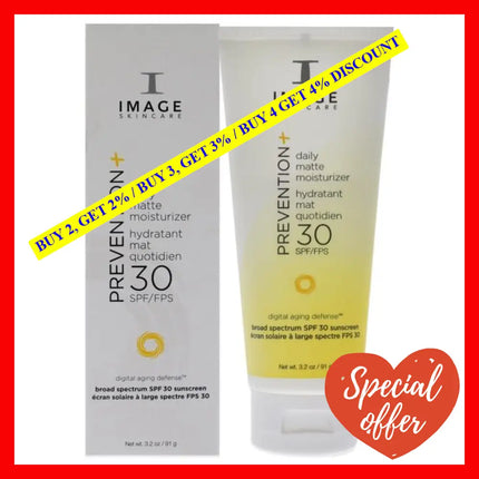 Prevention Plus Daily Matte Moisturizer Spf 30 By Image For Unisex - 3.2 Oz Sunscreen