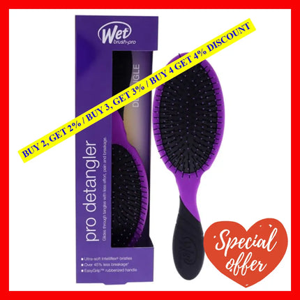 Pro Detangler Brush - Purple By Wet For Unisex 1 Pc Hair