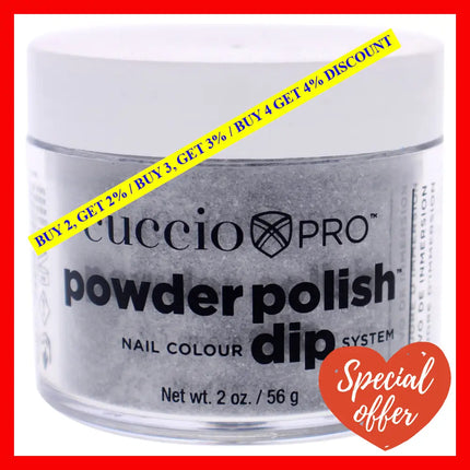 Pro Powder Polish Nail Colour Dip System - Black Glitter By Cuccio For Women 1.6 Oz