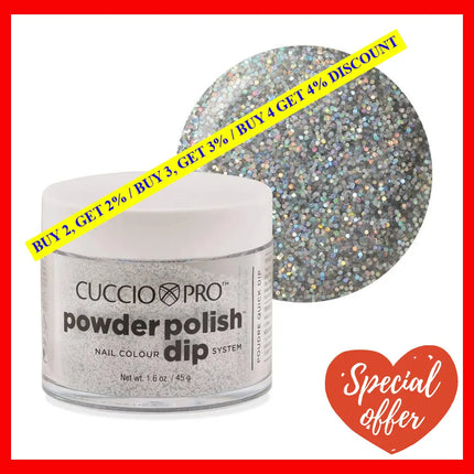 Pro Powder Polish Nail Colour Dip System - Deep Silver Glitter By Cuccio For Women 1.6 Oz