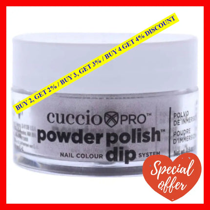 Pro Powder Polish Nail Colour Dip System - Silver With Baby Pink Glitter By Cuccio For Women 0.5 Oz