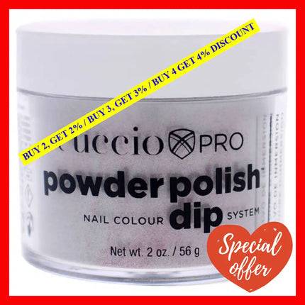 Pro Powder Polish Nail Colour Dip System - Silver With Baby Pink Glitter By Cuccio For Women 1.6 Oz