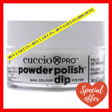 Pro Powder Polish Nail Colour Dip System - White With Silver Mica By Cuccio For Women 0.5 Oz