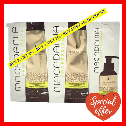 Professional Nourishing Moisture Set By Macadamia Oil For Unisex - 3 Pc Kit 0.34Oz Shampoo