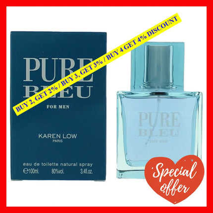 Pure Bleu By Karen Low 3.4 Oz Eau De Toilette Spray For Men