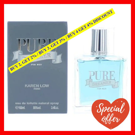 Pure Dreamer By Karen Low 3.4 Oz Eau De Toilette Spray For Men