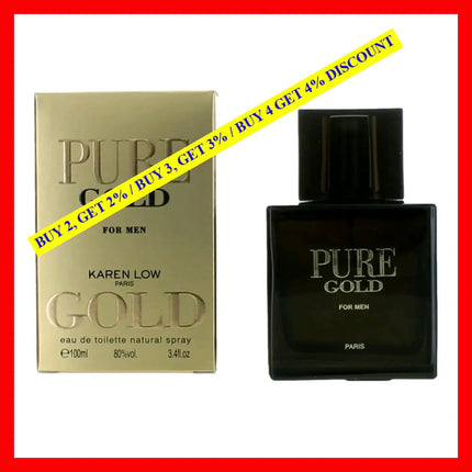 Pure Gold By Karen Low 3.4 Oz Eau De Toilette Spray For Men