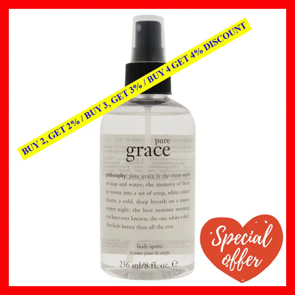 Pure Grace Body Spritz By Philosophy For Women - 8 Oz Spray