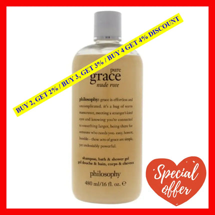 Pure Grace Nude Rose Shampoo Bath And Shower Gel By Philosophy For Women - 16 Oz